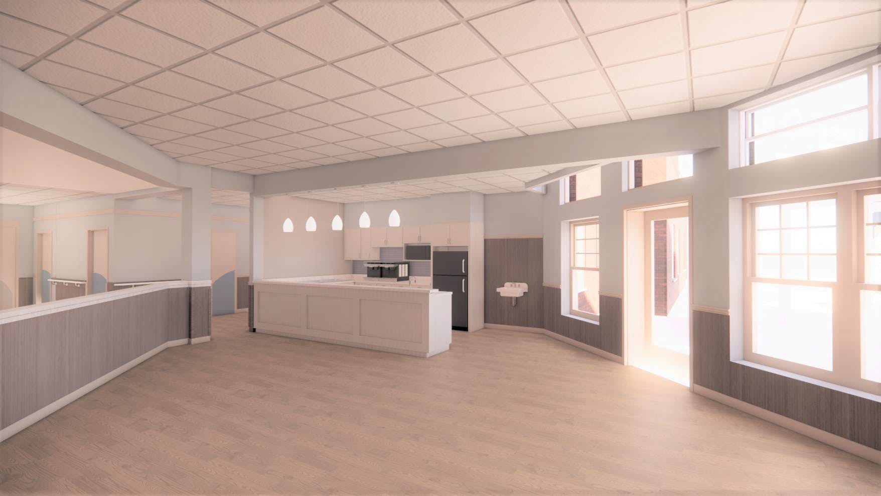 Rendering of the West dining unit